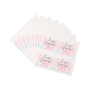 Square Stickers, Adhesive Label Stickers, Thank You Theme, with Word, Light Coral, 8.7x8.9x0.01cm, 25 sheets/bag