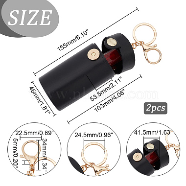 Mini Column Portable PVC Chapstick Keychain Holder(KEYC-WH0004-63)-2