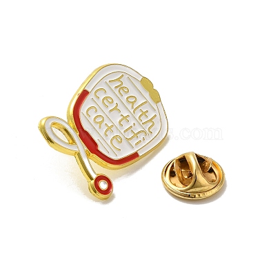 Medical Treatment Theme Baking Paint Black Golden Zinc Alloy Brooches(JEWB-M037-03C-G)-3