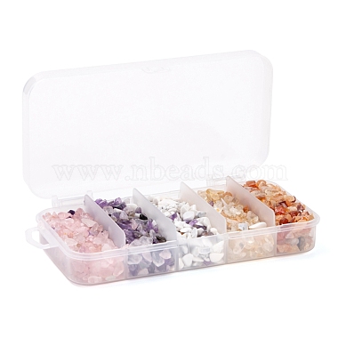 150g 5 perles de puces de pierres précieuses mélangées naturelles de style(G-FS0001-09)-5