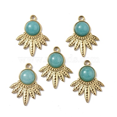 Real 18K Gold Plated Leaf Amazonite Pendants