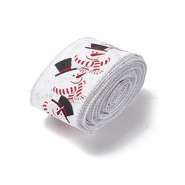 Ruban d'emballage en lin imitation polyester sur le thème de noël(SRIB-P020-01B)-2