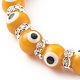 Bracelets extensibles en perles rondes au chalumeau mauvais œil(BJEW-JB06211)-6