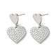 Boucles d'oreilles en laiton pavé de zircone cubique transparente pour femmes(EJEW-M258-13P)-1