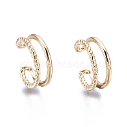 Brass Cuff Earrings, Golden, 11.2x11x6mm, Inner Diameter: 8.8mm(EJEW-I249-16G)