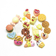 Resin Cabochons, Mixed Shapes, Yellow, 10~35x6~25x2~18mm(CRES-T004-83)