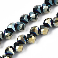 Electroplate Glass Beads Strands, Faceted, Teardrop, Pale Turquoise, 8x8mm, Hole: 1.6mm, about 97~110pcs/strand, 22.44 inch~23.23 inch(57~59cm)(EGLA-N006-032-C02)