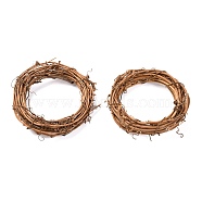 Circle Shape Rattan Vine Branch Wreath Hoop, for DIY Easter Christmas Party Decors, BurlyWood, 9.5~10x2~2.3cm, Inner Diameter: 6.8~7cm(DIY-B022-01B)