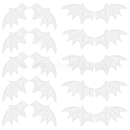 Leather Bat's Left & Right Wing Ornament Accessories, for Hair Ornament & Costume Accessory, Silver, 60x35x2mm, 20pcs/style(DIY-GF0005-62A)