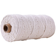 Cotton String Threads for Crafts Knitting Making, Ghost White, 3mm, about 109.36 Yards(100m)/Roll(KNIT-PW0001-01-25)