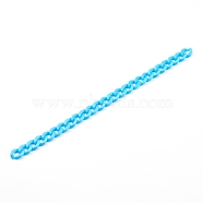Opaque Acrylic Twisted Chain, Curb Chain, Quick Link Chains, Unwelded, Dodger Blue, 13.5x10x2.5mm, 39.37 inch(1m)/strand(AJEW-JB00898-01)