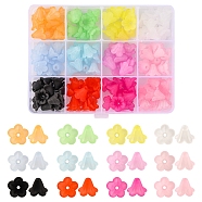 144Pcs 12 Colors Opaque Acrylic Beads, Flower, Mixed Color, 10x15mm, Hole: 1.5mm, 12pcs/color(SACR-YW0001-46)