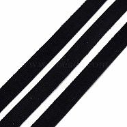 Single Face Velvet Ribbon, Black, 3/8 inch(9.5~10mm), about 50yards/roll(45.72m/roll)(SRIB-T004-01-29)