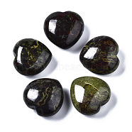 Natural Dragon Blood Healing Stones, Heart Love Stones, Pocket Palm Stones for Reiki Balancing, 29~30x30~31x12~15mm(G-R418-148)