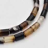 Column Natural Black Agate Beads Strands, Dyed & Heated, 5x3mm, Hole: 0.5mm, about 78pcs/strand, 15.7 inch(G-N0153-66)