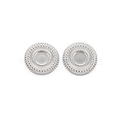 304 Stainless Steel Clip-on Earring Settings, Earring Findings, Flat Round, Stainless Steel Color, 18mm, Tray: 7mm(STAS-N097-262P)