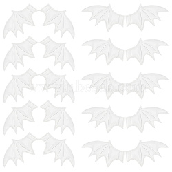 Leather Bat's Left & Right Wing Ornament Accessories, for Hair Ornament & Costume Accessory, Silver, 60x35x2mm, 20pcs/style(DIY-GF0005-62A)