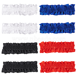 AHADEMAKER 4 Pairs 4 Style Polyester Elastic Garters, Anti-slip Armbands, Garment Accessories, Mixed Color, 36~37mm, 1 pair/style(DIY-GA0004-08)