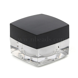 Acrylic Portable Cream Jar, Empty Refillable Cosmetic Containers, with Screw Lid & Inner Cover, Square, Clear, 3.35x3.35x2.6cm, Capacity: 5g(MRMJ-L017-04)