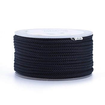 Polyester Braided Cord, Prussian Blue, 2mm, about 16.4 yards(15m)/roll