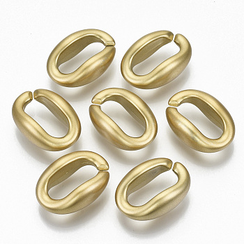Opaque Spray Painted Acrylic Linking Rings, Quick Link Connectors, for Cable Chains Making, Oval, Gold, 27x19x10mm, Inner Diameter: 19x8.5mm, about 276pcs/500g