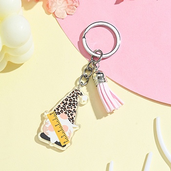 Acrylic Keychain, with Tassel, Gnome, 10.2cm