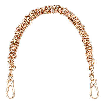 Aluminum Purse Chains, with Alloy Snap Clasp, Light Gold, 405mm