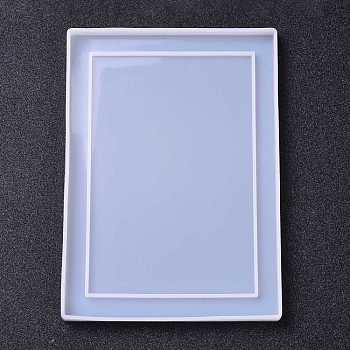 DIY Photo Frame Silicone Molds, Resin Casting Molds, For UV Resin, Epoxy Resin Jewelry Making, Rectangle, White, 180x130x9mm, Inner Diameter: 175x125mm