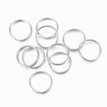304 Stainless Steel Split Rings, Double Loops Jump Rings, Stainless Steel Color, 12x1.5mm, about 10.5mm inner diameter
