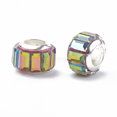 10mm Colorful Rondelle Glass+Brass Core Beads