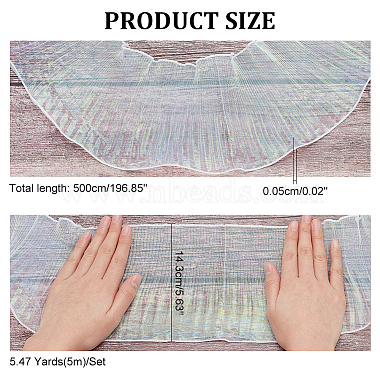 WADORN 5M Iridescent Organza Lace Trim Fabric(DIY-WR0003-70)-2