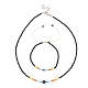 Ожерелье из стеклянных бисера и плетеный браслет из бисера(SJEW-JS01283-02)-1