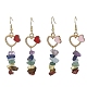 2 Pair 2 Color Natural Mixed Gemstone Chips Dangle Earrings(EJEW-JE05344)-1