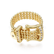 Clear Cubic Zirconia Watch Band Chains Bracelet, Brass Jewelry for Women, Golden, 3-1/2 inch(9cm)(BJEW-N014-006A-01)