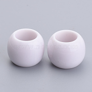 Opaque Acrylic Beads, Large Hole Beads, Round, White, 22x19mm, Hole: 8.5mm, about 85pcs/500g(SACR-S300-15F-01)