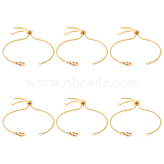 SUNNYCLUE 6Pcs Brass Slider Bracelets Makings, with Box Chains and Lobster Claw Clasps, Light Gold, 9-7/8 inch(25cm), Hole: 1.5mm(AJEW-SC0001-29)