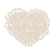 Imitation Pearl Acrylic Beads, Dyed, Round, Creamy White, 5x4.5mm, Hole: 1mm, about 10000pcs/pound(PL608-1)