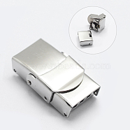 201 Stainless Steel Watch Band Clasps, Rectangle, Stainless Steel Color, 26x16x9mm(STAS-K173-01C)