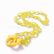 Personalized ABS Plastic Cable Chain Necklaces, Eyeglass Chains, Handbag Chains, with Plastic Lobster Claw Clasps and Resin Bear Pendants, Yellow, 19-1/8 inch(48.5cm)(NJEW-JN03220-06)