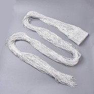 Polyester Silk Door String Curtain, Ribbon Thread Fringe, Strip Tassels, for Room Divider, Wedding Coffee House Restaurant, White, 2x1m(AJEW-CJC0001-16A)