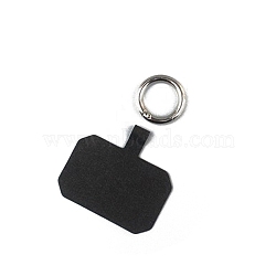 Cloth Mobile Phone Lanyard Patch, with Metal Clasp, Phone Strap Connector Replacement Part Tether Tab for Cell Phone Safety, Black, 5.8x3.9cm(PW-WG97206-10)