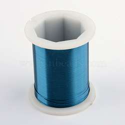 Round Copper Jewelry Wire, Steel Blue, 24 Gauge, 0.5mm, about 59.05 Feet(18m)/roll(CWIR-R004-0.5mm-05)