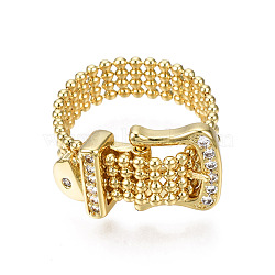 Clear Cubic Zirconia Watch Band Chains Bracelet, Brass Jewelry for Women, Golden, 3-1/2 inch(9cm)(BJEW-N014-006A-01)