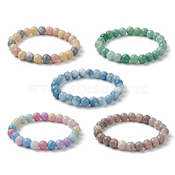 Glass Round Beaded Stretch Bracelets for Women, Mixed Color, Inner Diameter: 2 inch(5.2cm)(BJEW-JB09912)