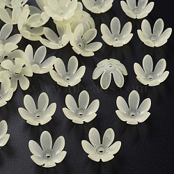 Transparent Acrylic Beads, Frosted, Flower, Champagne Yellow, 19x17x10mm, Hole: 3mm, about 764pcs/500g(MACR-S373-47-D03)