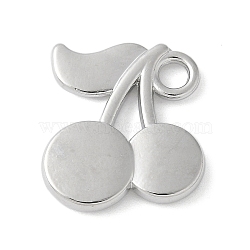 Alloy Pendants, Cherry Charms, Platinum, 19x15.8x2.5mm, Hole: 2.5mm(PALLOY-D358-01P)