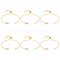 SUNNYCLUE 6Pcs Brass Slider Bracelets Makings, with Box Chains and Lobster Claw Clasps, Light Gold, 9-7/8 inch(25cm), Hole: 1.5mm(AJEW-SC0001-29)