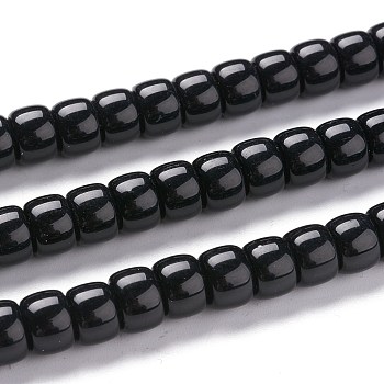 K9 Glass Beads Strands, Imitation Jade Glass Beads, Column, Black, 8~8.5x5.5~6mm, Hole: 1.4mm, about 67pcs/Strand, 15.83 inch(40.2cm)