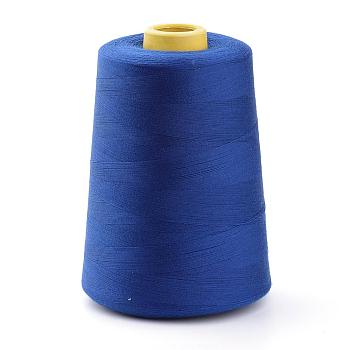 Polyester Sewing Thread Cords, For Cloth or DIY Craft, Medium Blue, 0.1mm, about 7000yards/roll