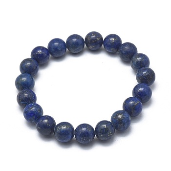 Natural Lapis Lazuli(Dyed) Bead Stretch Bracelets, Dyed, Round, 2-1/8 inch~2-3/8 inch(5.5~6cm), Bead: 8mm